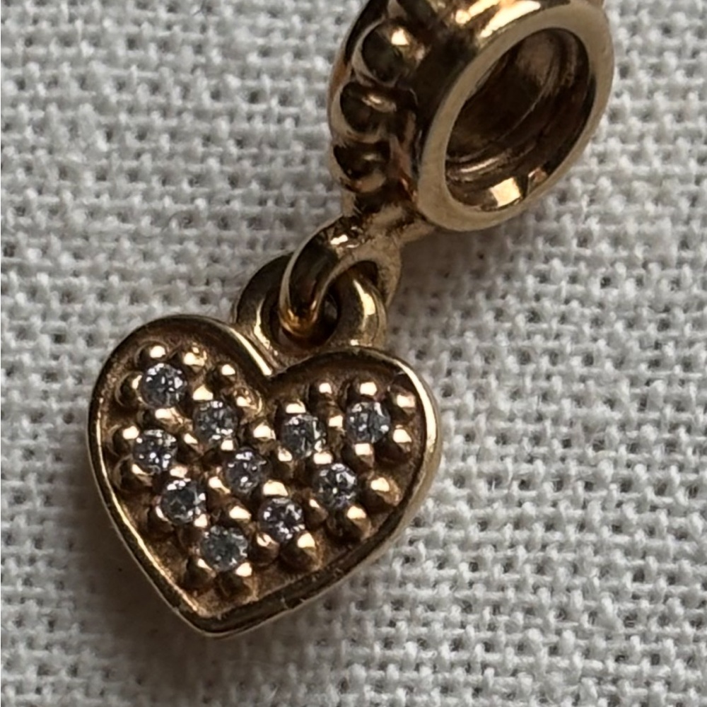 Vintage Pandora 14k with pave diamond pendant.